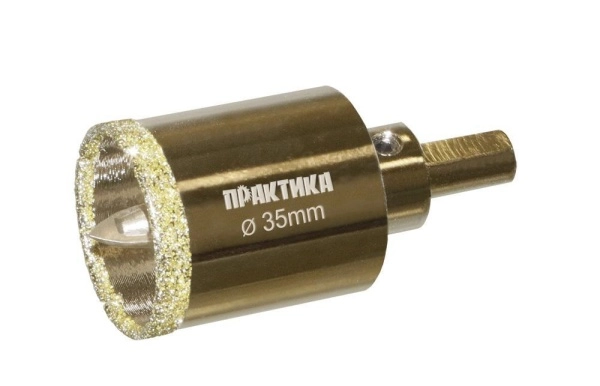 Коронка алмазная ПРАКТИКА Ф35х70мм трехгранный Профи (917-637)