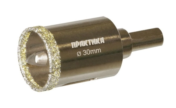 Коронка алмазная ПРАКТИКА Ф30х70мм трехгранный Профи (917-613)
