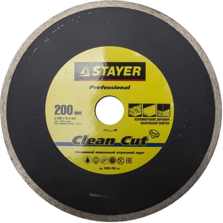 Круг алмазный STAYER PROFESSIONAL ( 3665-200_Z01) Ф200х25.4мм по керамограниту