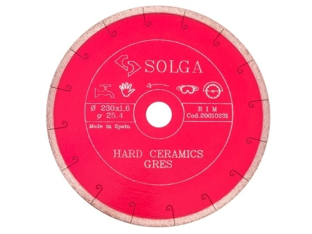 Диск алмазный Solga Diamant HARD CERAMICS сплошной (керамогранит) 230мм/25,4
