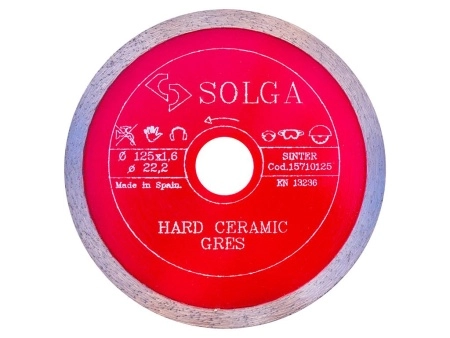 Диск алмазный Solga Diamant HARD CERAMICS сплошной (керамогранит) 125мм/22,23