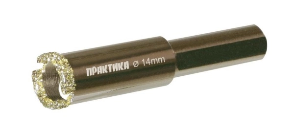 Коронка алмазная Ф14х65мм цилиндрический Профи (917-545)