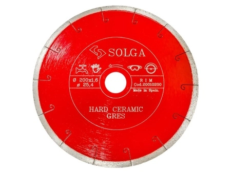 Диск алмазный Solga Diamant HARD CERAMICS сплошной (керамогранит) 200мм/25,4