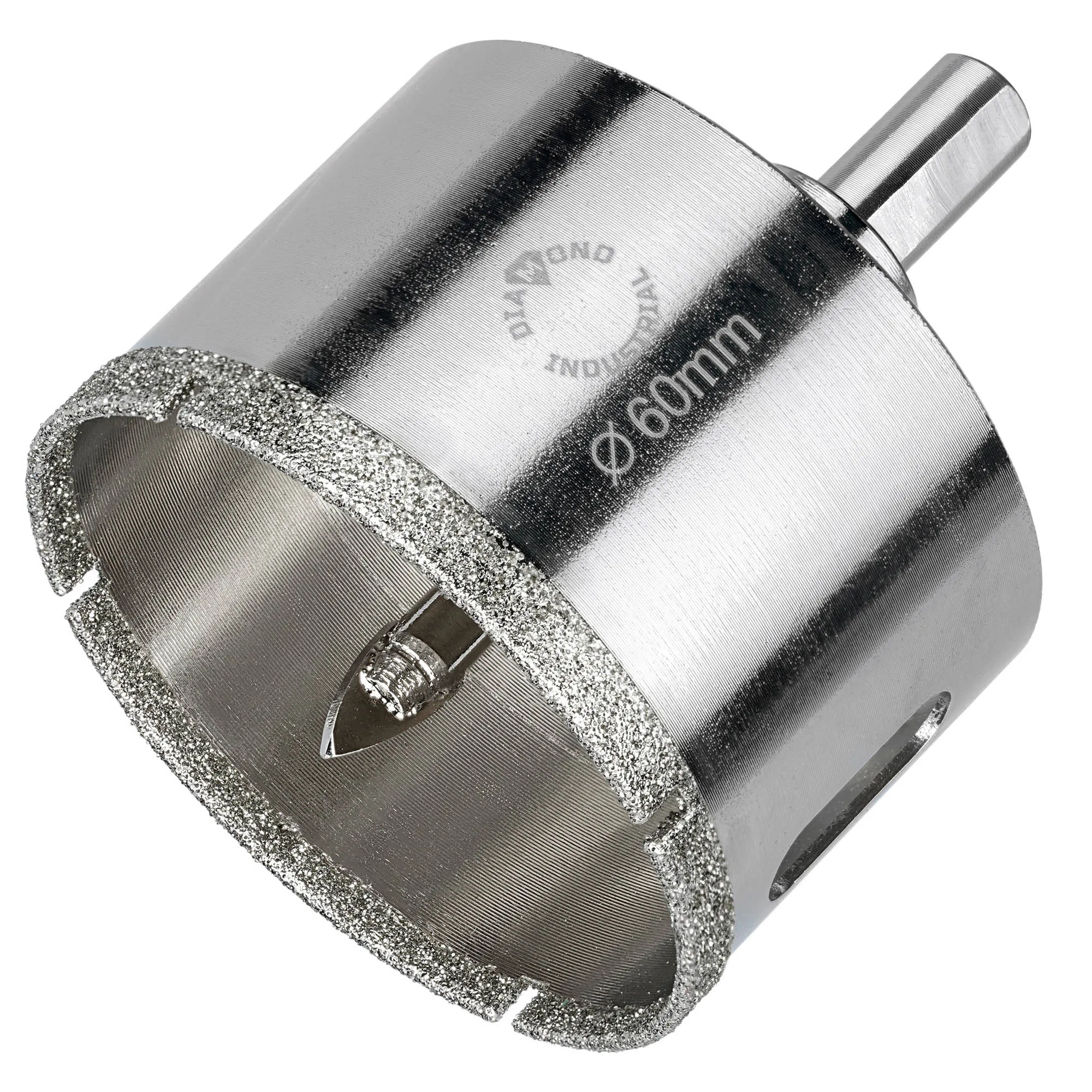 Алмазная коронка по керамограниту, плитке, кафелю 60 мм с центром Diamond Industrial