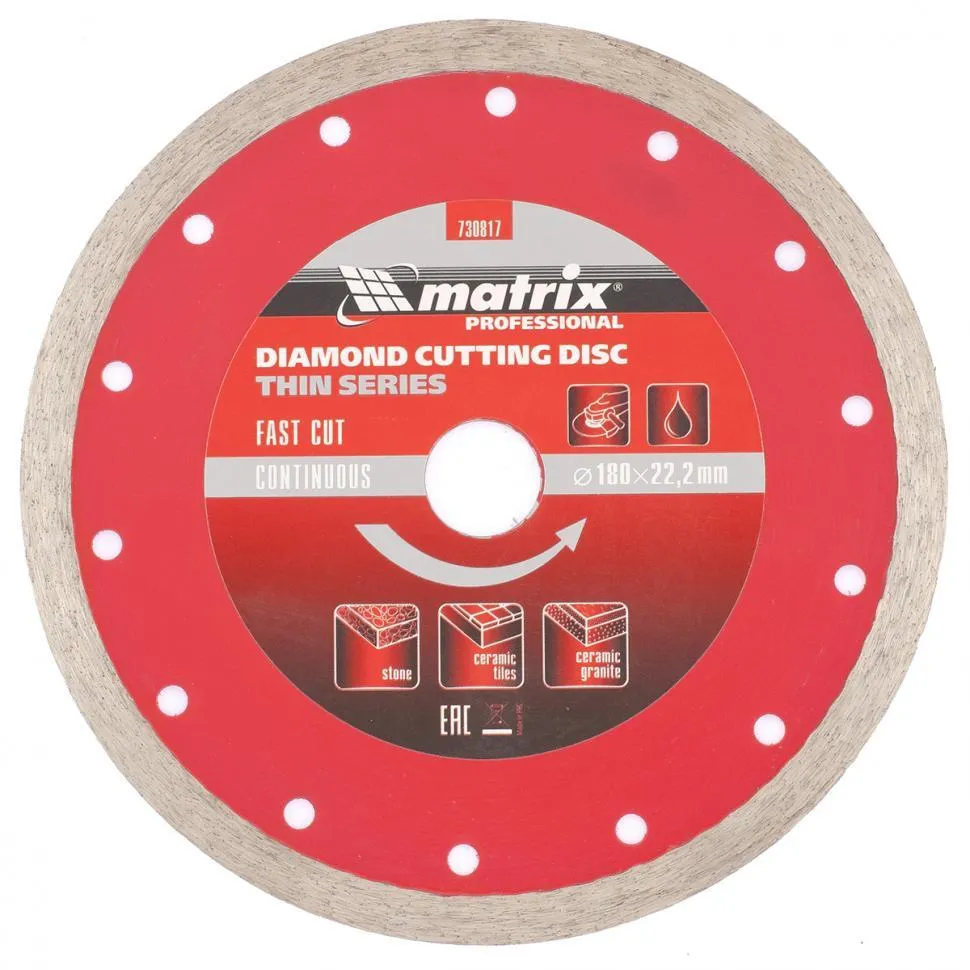 Алмазный диск MATRIX (730817) Ф180х22мм по керамике
