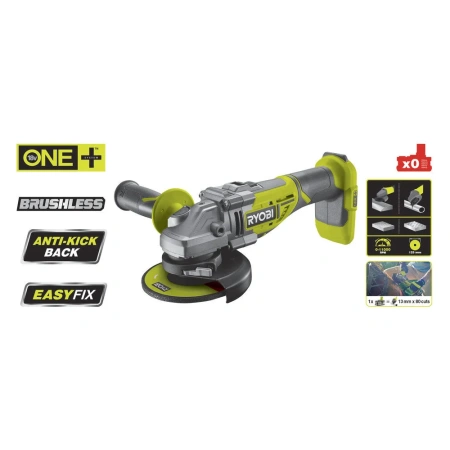 фото бесщеточная болгарка (ушм) ryobi one+ r18ag7-0